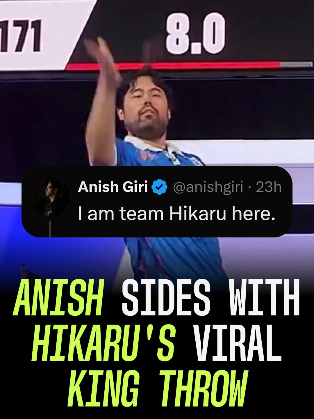Anish sides with Hikaru's viral king throw, slide 1 of 20